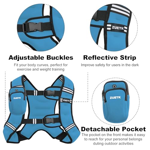 Reflective 6-30lb Weight Vest for Men & Women Workout Fitness